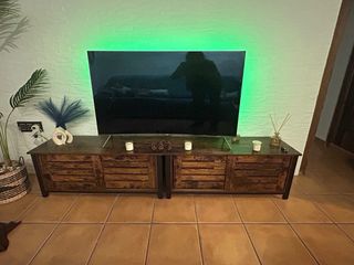 Mueble TV salón - Madera y metal