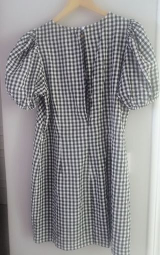 Vestido Mango vichy blanco-negro