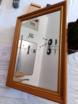 Cubrecontador espejo madera color roble