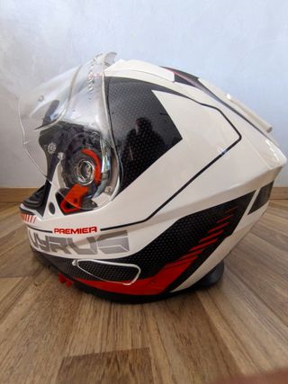 Casco Premier Virus blanco-rojo