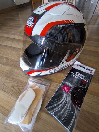 Casco Premier Virus blanco-rojo
