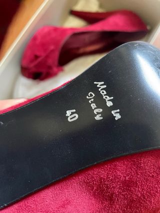 Décolleté open toe scamosciati vera pelle bordeaux