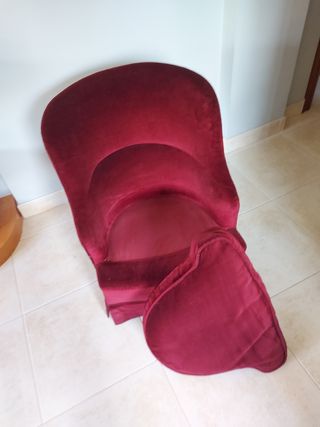Butaca vintage roja terciopelo