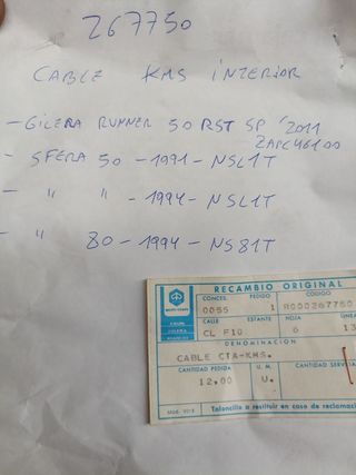 Cable kms Gilera runner y Piaggio Sfera