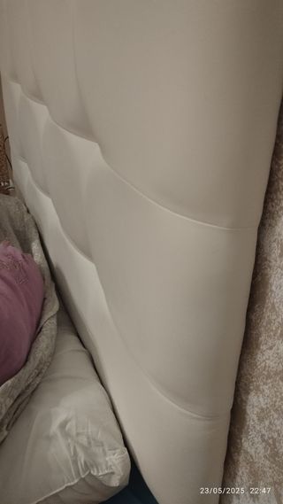 Cabecero blanco polipiel - cama