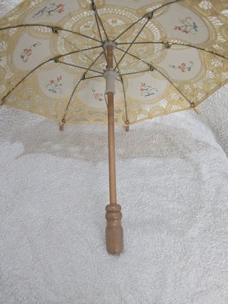 Sombrilla nupcial de encaje vintage sin uso