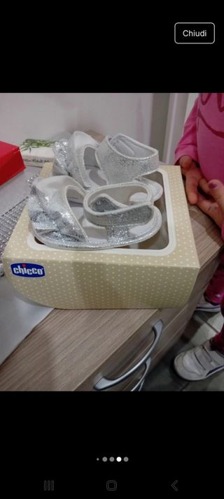 Sandali bambina Chicco glitter argento 16