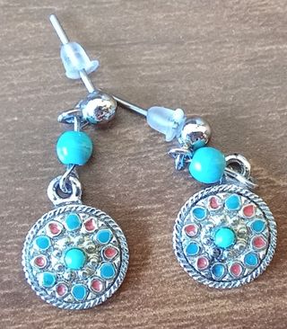 Pendientes turquesa plata