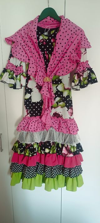 Vestido Flamenca niña 6-8 años.
