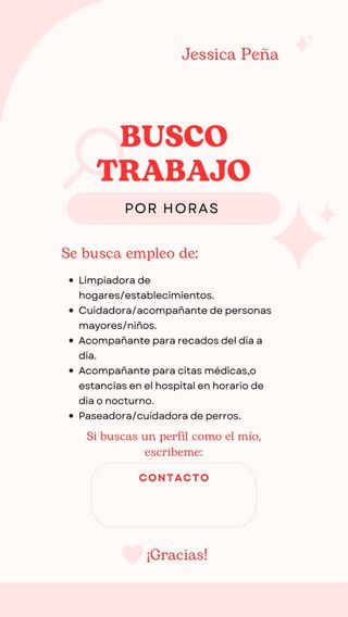 Busco empleo por horas