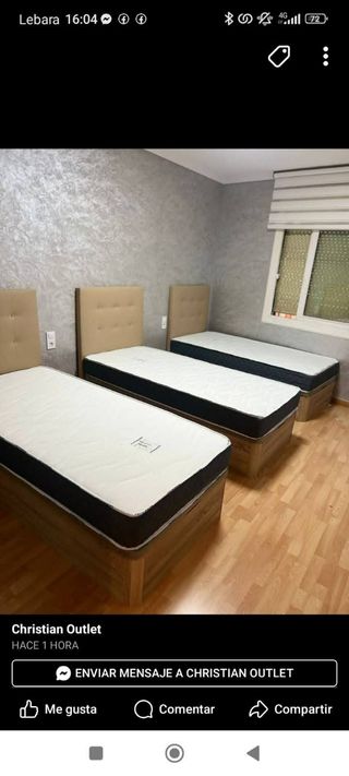 Canapé matrimonio beige y blanco