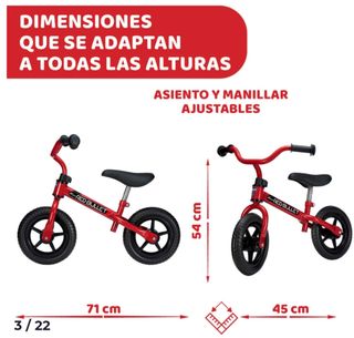  Bicicleta sin pedales Chicco First Bike Roja
