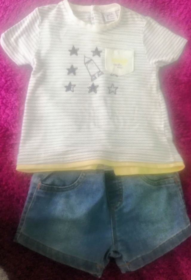Conjunto bebé verano - camiseta y shorts