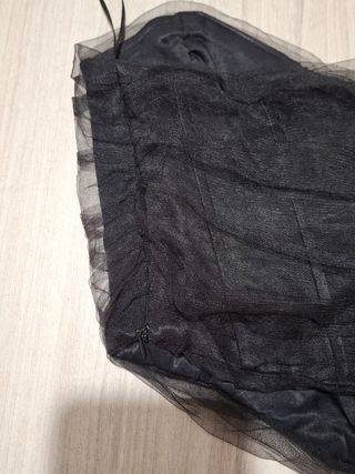 Crop top tul negro Zara