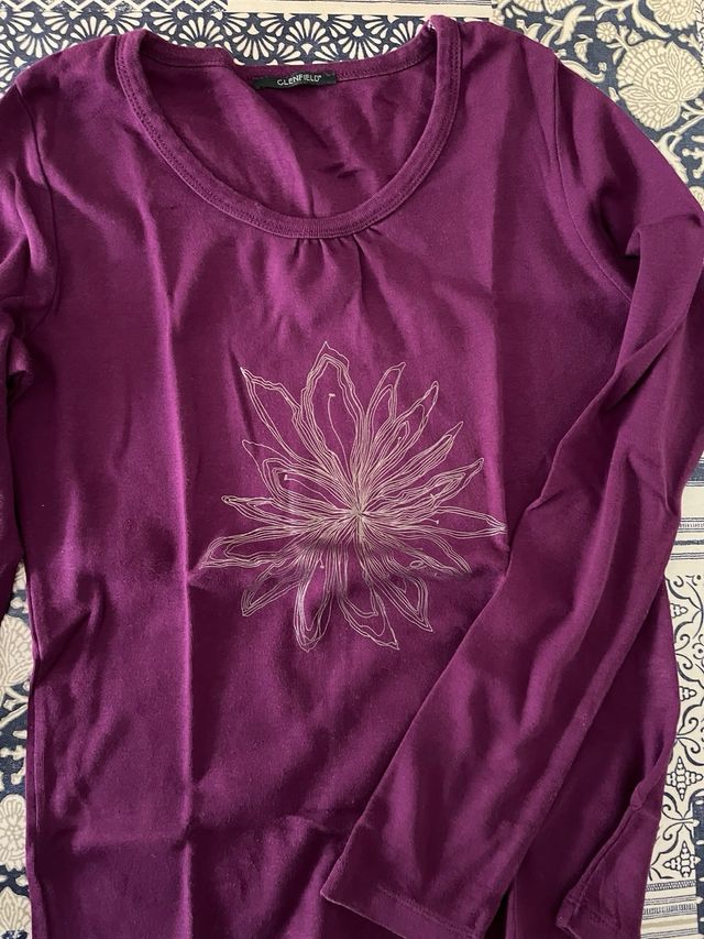 3 Maglie a maniche lunghe - viola e bianca