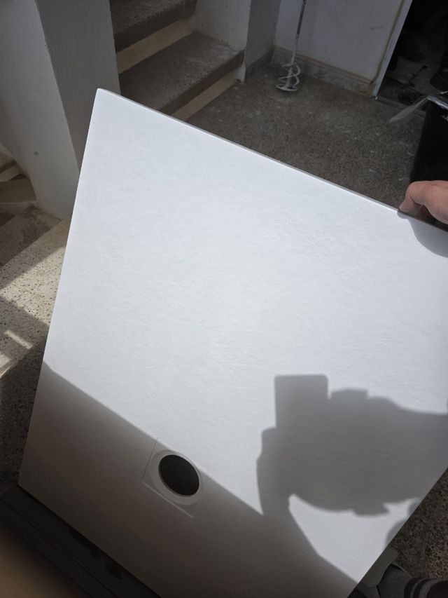 Gandia Plato ducha resina blanco 70x90a estrenar