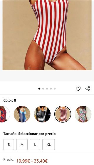 Bañador rayas rojas y blancas - Talla M