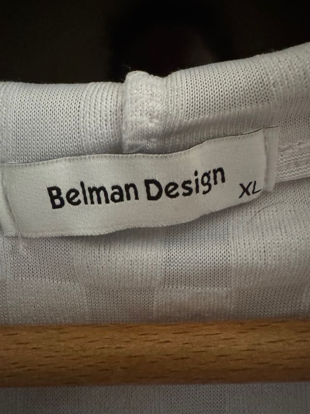 Maglietta con cappuccio bianca a quadri