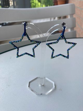 Orecchini Stella Brillantini Blu