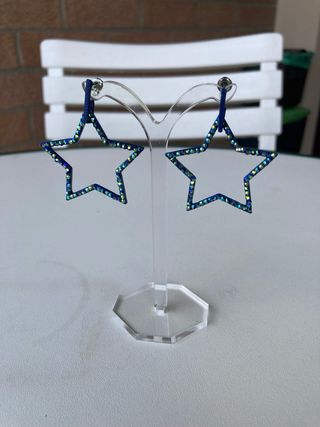 Orecchini Stella Brillantini Blu