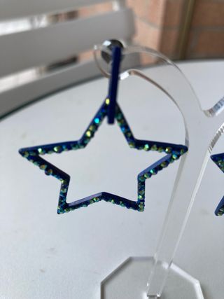 Orecchini Stella Brillantini Blu