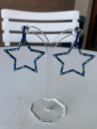 Orecchini Stella Brillantini Blu