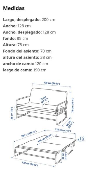 Sofá cama Ikea - Gris