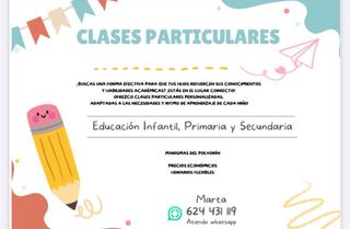 Clases particulares Infantil- Primaria-Secundaria