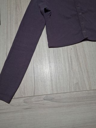 Chaqueta Zara canalé morada - Talla S