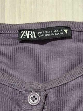 Chaqueta Zara canalé morada - Talla S