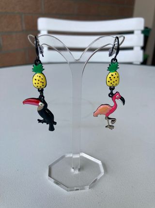 Orecchini fenicottero & tucano