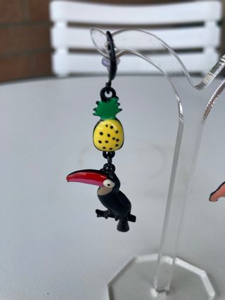 Orecchini fenicottero & tucano