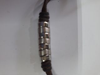 Pulsera Viceroy cuero negro y acero.