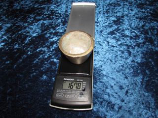 Antiguo ponderal vasos bronce 7 piezas s. XIX