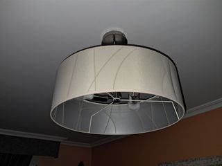 Lámpara 3 luces beige-plata