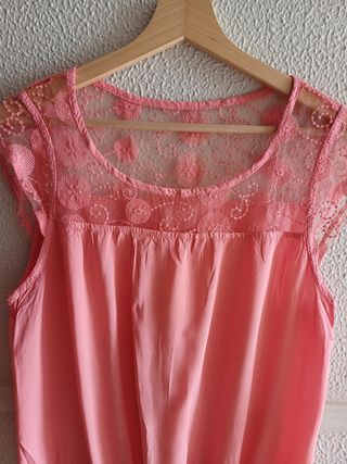 Blusa rosa Talla M - Top de encaje