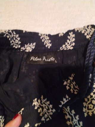 Falda larga Pilar Prieto - Negra y dorada - Talla 