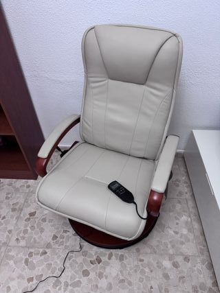 Sillón Relax Masaje Beige - Piel Sintética