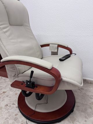 Sillón Relax Masaje Beige - Piel Sintética
