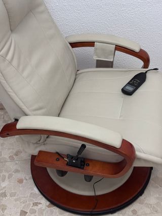 Sillón Relax Masaje Beige - Piel Sintética