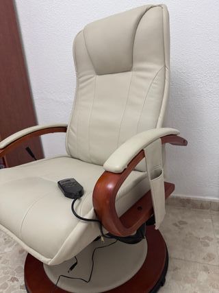 Sillón Relax Masaje Beige - Piel Sintética