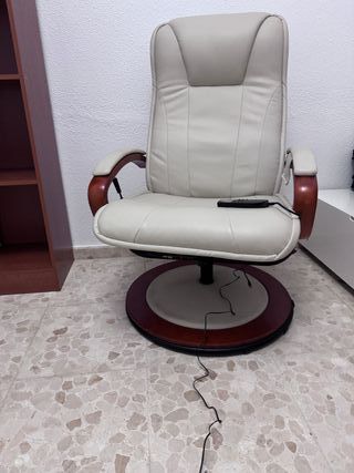 Sillón Relax Masaje Beige - Piel Sintética