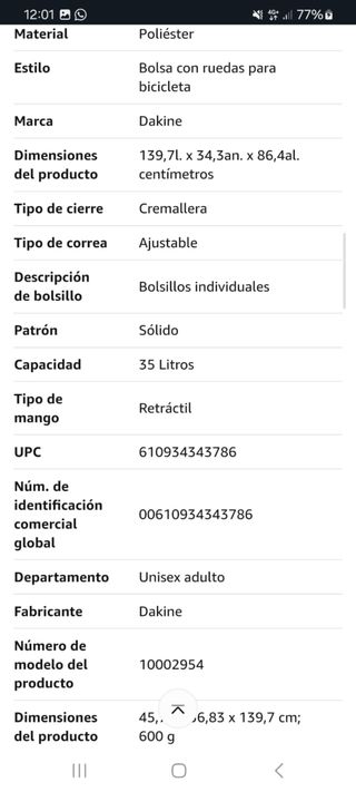 Bolsa Dakine 35L ruedas. Impecable