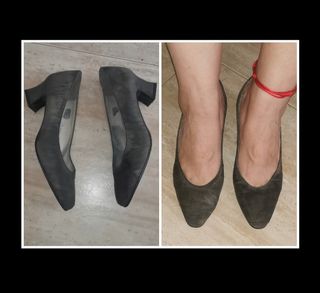 N 36 Selva, customizados. Zapatos grises