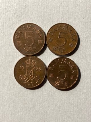 Lote de 32 monedas danesas