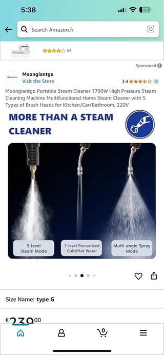 Limpiador Vapor Moongiantgo 1700W