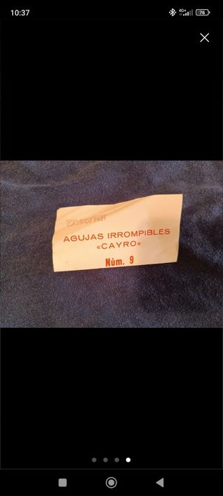 Agujas marca "Cayro" N° 9.