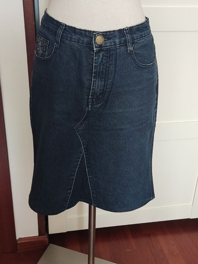 Falda vaquera L (40) azul