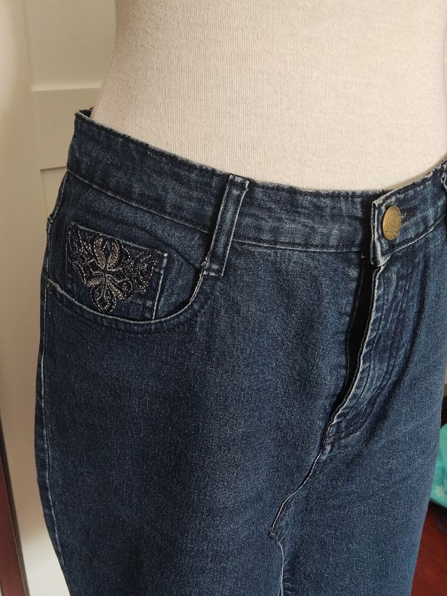 Falda vaquera L (40) azul