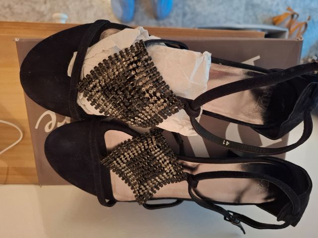 Sandalias piel Riva di Mare negras, talla 41